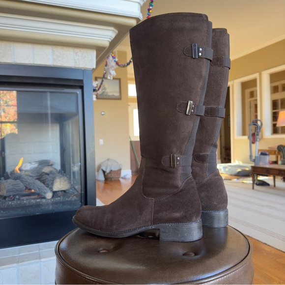 Brown Suede Knee-High Boots - Picture 5 of 8